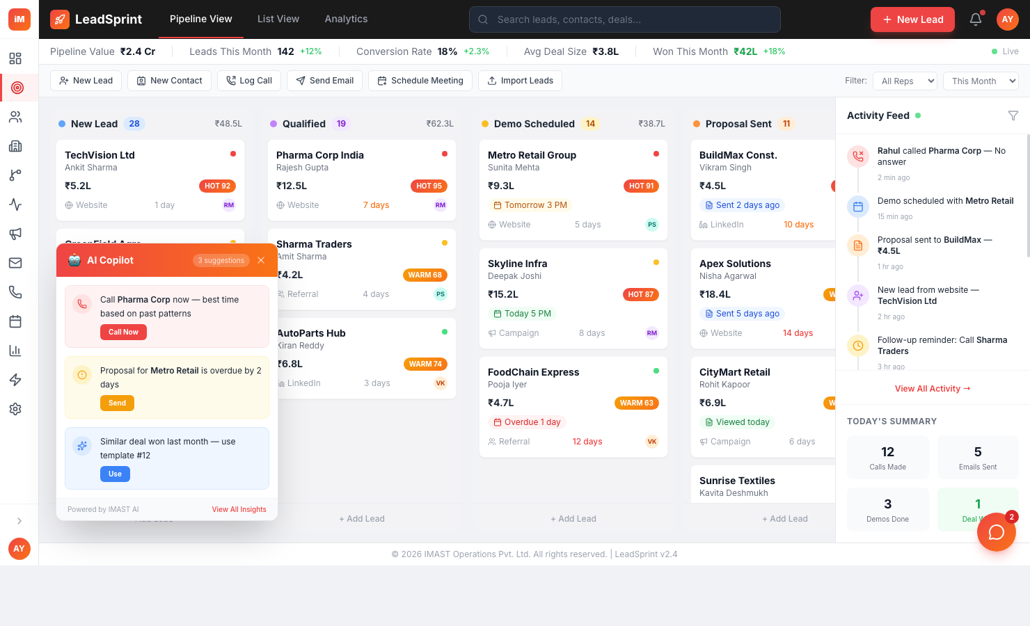 LeadSprint Dashboard — view 3